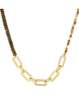 Natural Stone and Link Chain Necklace