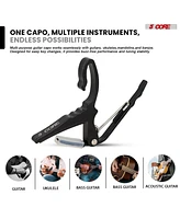 5 Core Capo Acoustic Electric Guitar String Clip + 6Pcs Picks Celluloid Carry Bag