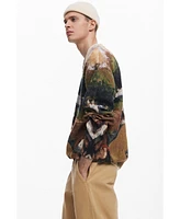 Desigual Men's Oversized landscape sweater