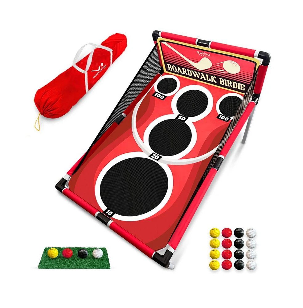 Swooc Boardwalk Birdie | Arcade Style Golf Game With Easy Setup & With 15+ Games | Backyard Golf Chipping Game