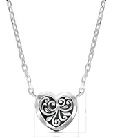 Devata Sweet Heart Filigree Chain Necklace, 16 in adj to 18 in