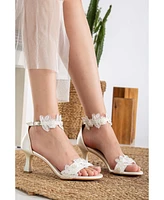 Birdie Lace Kitten Heel Sandals