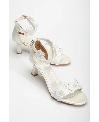 Birdie Lace Kitten Heel Sandals