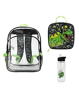 Dj T-Rex Dinosaur 3-Piece Backpack & Lunchbox Set With Water Bottle