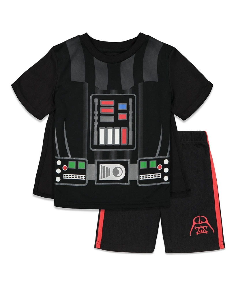 Star Wars Darth Vader Costume T-Shirt Shorts & Cape 3 Piece