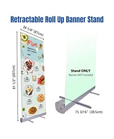 Yescom Aluminum 33x79" Retractable Roll Up Banner Stand Led Light Kit with Bag Trade Show Display