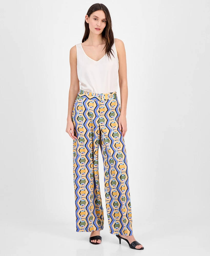 Tahari Asl Women's Printed Wide-Leg Pants