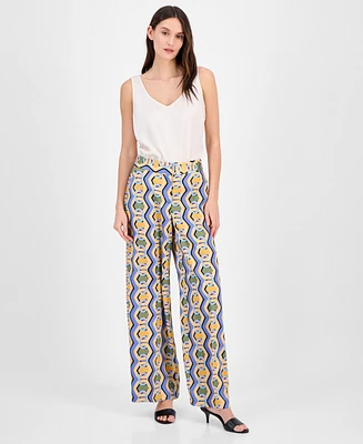 Tahari Asl Women's Printed Wide-Leg Pants
