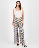 Tahari Asl Women's Printed Wide-Leg Pants