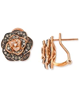Le Vian Chocolate Ombre Diamond Rose Statement Earrings (1-1/2 ct. t.w.) in 14k Rose Gold