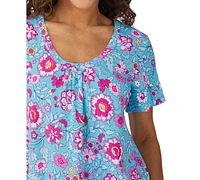 Cuddl Duds Women's Short-Sleeve Cropped Pajama Set