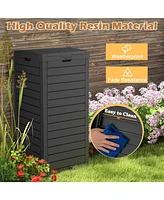 31 Gallon Large Outdoor Trash Can with Lid and Pull-out Liquid Drawer