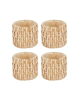 Design Imports Rattan Napkin Ring, Set of 4