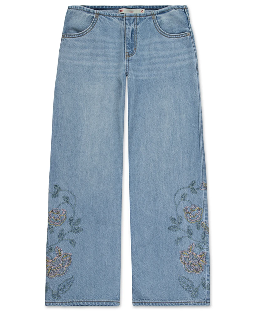 Levi's Big Girls Beltless Embroidered Baggy Jeans