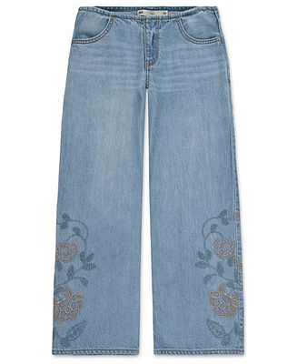 Levi's Big Girls Beltless Embroidered Baggy Jeans
