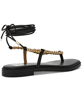 Dv Dolce Vita Women's Mirielle Beaded Lace-Up Gladiator Flat Sandals