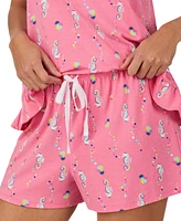 Cuddl Duds Women's Printed Sleeveless Boxer Pajama Set