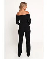 Petal and Pup Women's Gindie Ribbed Knit Off The Shoulder Pant Set
