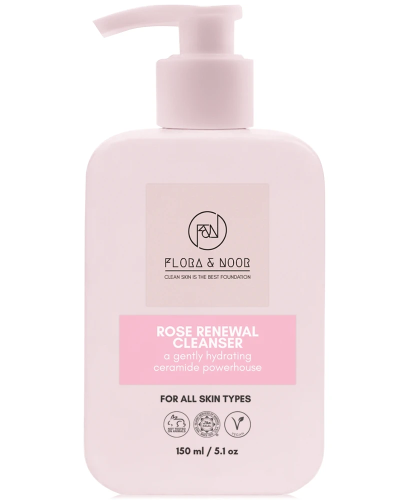 Flora & Noor Rose Renewal Tri-Peptide & Ceramide Cleanser