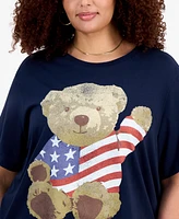 Grayson Threads, The Label Trendy Plus Americana Teddy Tee
