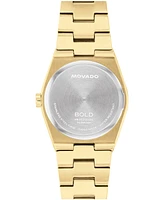 Movado Women's Bold Quest Swiss Quartz Ionic Plated Light Gold Steel Watch, 28mm