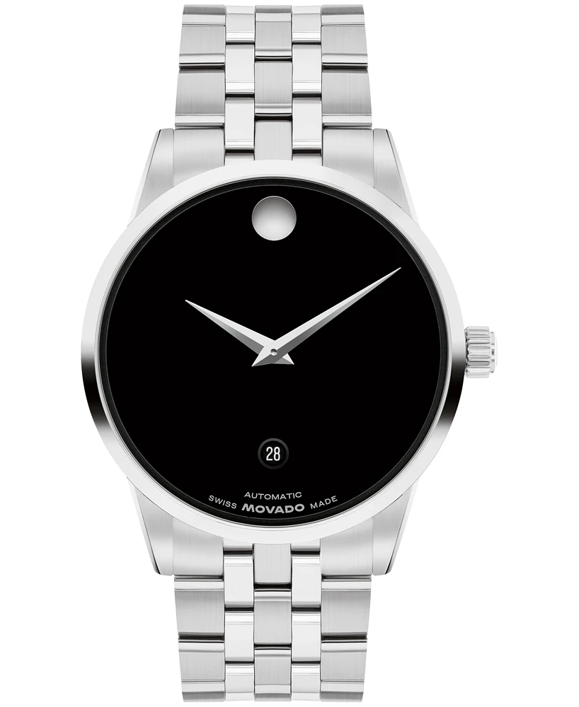 Movado Men's Museum Classic Swiss Automatic Stainless-Steel Watch, 40mm