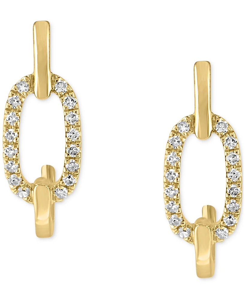 Lali Jewels Diamond Link Small Hoop Earrings (1/6 ct. t.w.) in 14k Gold