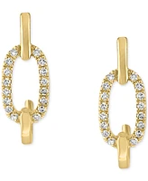 Lali Jewels Diamond Link Small Hoop Earrings (1/6 ct. t.w.) in 14k Gold