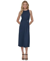Dkny Women's Hardware-Trim Side-Ruched Sleeveless Dress