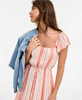 Liverpool Los Angeles Women's Flutter-Sleeve Maxi Dress