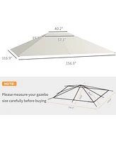 Outsunny 10' x 13' Gazebo Canopy Replacement Roof for 84C-116, Dark