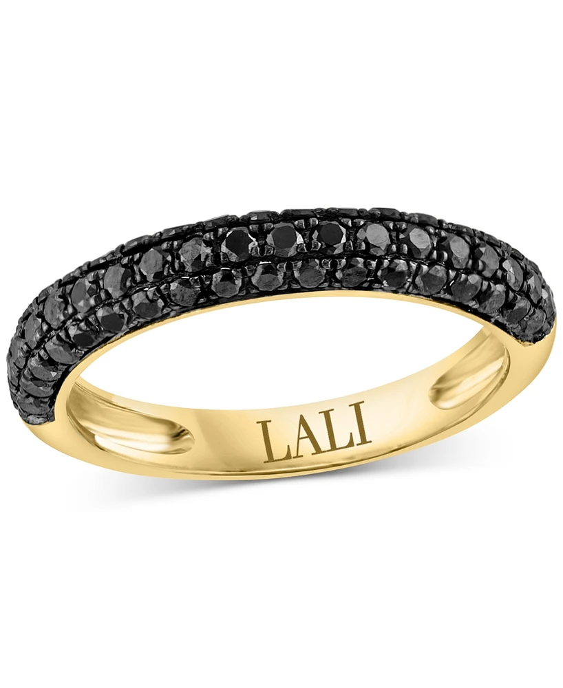 Lali Jewels Black Diamond Band (3/4 ct. t.w.) in 14k Gold & Black Rhodium