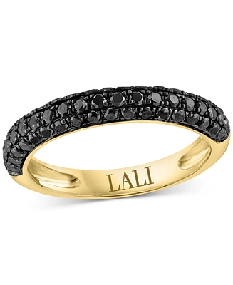 Lali Jewels Black Diamond Band (3/4 ct. t.w.) in 14k Gold & Black Rhodium