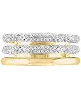 Lali Jewels Diamond Triple Row Ring (3/8 ct. t.w.) in 14k Two-Tone Gold