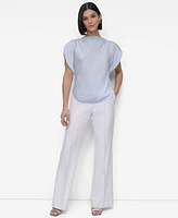Dkny Women's Draped Boatneck Slit-Sleeve Blouse