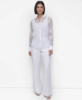 Dkny Women's Striped Button-Front Shirt