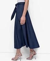 Dkny Women's Maxi Skirt with Tie Belt