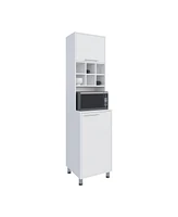 Ashford Kitchen Pantry, 2 Doors, 4 Legs, 8 Shelves, White