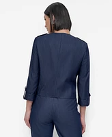 Dkny Women's Roll-Tab-Sleeve Zip-Front Jacket