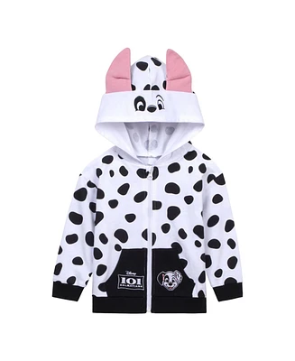 101 Dalmatians Toddler Girls Disney Lilo & Stitch French Terry Zip Up Cosplay Hoodie