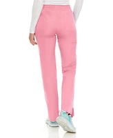 Medichic Petite Terri Stretch Straight Leg Six Pocket Cargo Scrub Pants, Ceil, X Large