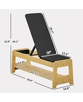 Soozier Adjustable Weight Bench with Rack for Lifting,