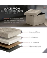 Collapsible Small Rectangle Footrest Storage Ottoman - 12 x 16
