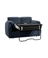 Chenille Sofa Bed - Modern Convertible Couch with Plush Comfort and Durable Design for Living Room Bedroom, (Blue)