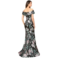 Lara Women's Fitted, Mermaid Brocade Gown