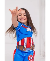 Avengers Boys Marvel Spider-Man Captain America Hulk Iron Man Pullover Rash Guard & Swim Trunks Outfit Set to
