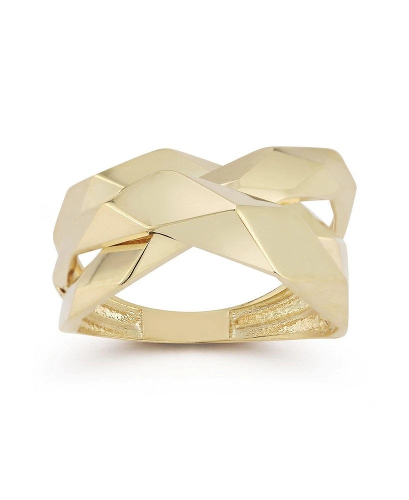 Rachel Zoe Fine Jewelry 14K Gold Bold Geometric Highway Ring