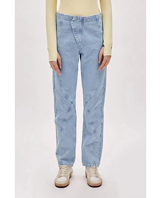 Pcfg Women's Stitch Detail Straight Fit Denim