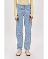 Pcfg Women's Stitch Detail Straight Fit Denim