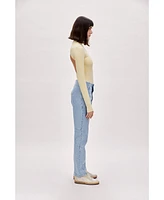 Pcfg Women's Stitch Detail Straight Fit Denim